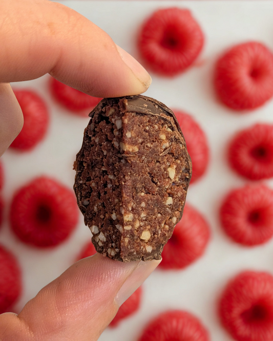 Raspberry Dark Chocolate Energy Bites
